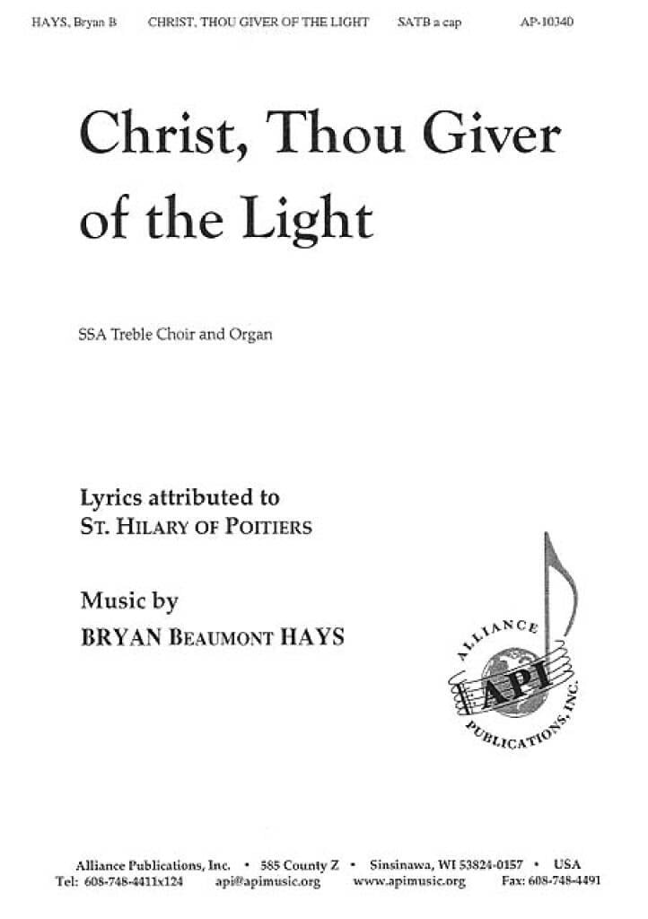 Christ, Thou Giver of the Light